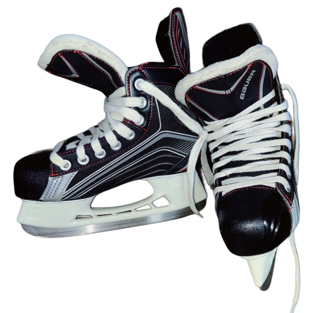 Bauer White and Black Ice Skates
